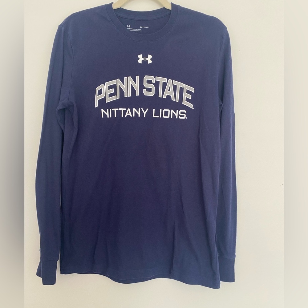 Under Armour Penn‎ State Long Sleeve Shirt Size Small Nittany Lions Navy Logo